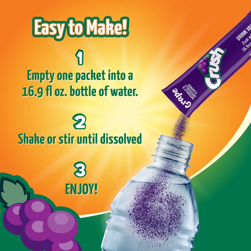 Crush Grape Flavored Powder Drink Mix, 6 Pieces, Sugar Free, 0.48 Ounces (Pack Of 12) - Image 5